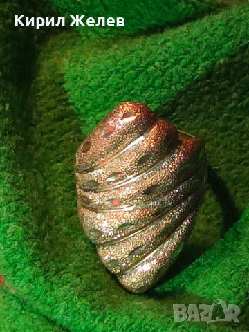 ПРЕКРАСЕН РЪЧНО ОРНАМЕНТИРАН СРЕБЪРЕН АРТ ДЕКО ПРЪСТЕН СРЕБРО 925 с БЯЛА ПОЗЛАТА 34498, снимка 13 - Пръстени - 39460950