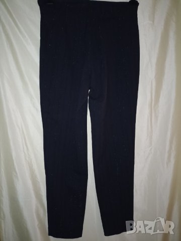 Zerres L/42- Дамски  еластичен черен клин- панталон с отвесни семпли брокатени ивици, снимка 2 - Клинове - 43139041