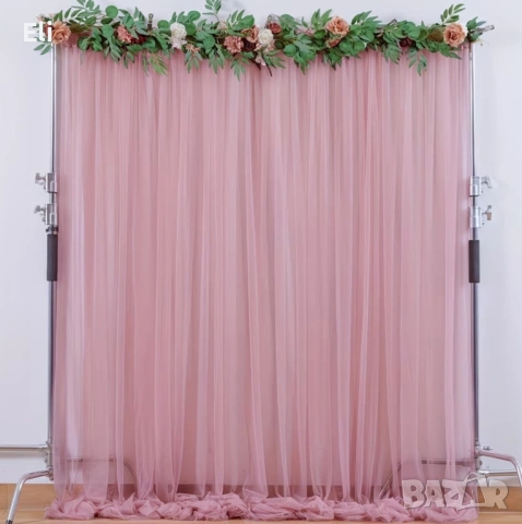 Пепелно розов тюл 