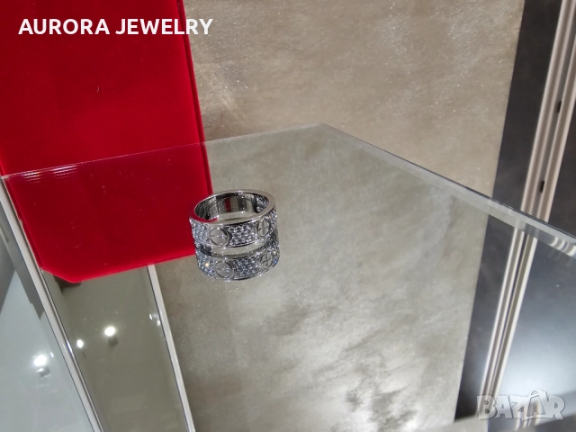CARTIER Love Band White Gold Classic Model Paved Diamonds Пръстен, снимка 5 - Пръстени - 52830567