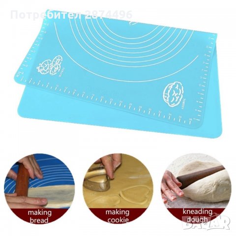 2156 Силиконова подложка за месене, точене и печене на тесто, снимка 6 - Други стоки за дома - 34994174