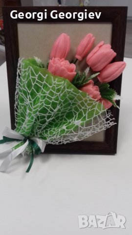 Подаръци от ароматен глицеринов сапун , снимка 18 - Изкуствени цветя - 39733731