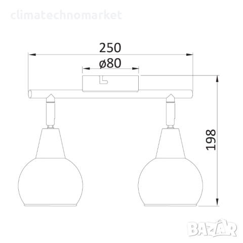 Спот 2-ка Sion, E 14, 2 x max 40W, снимка 2 - Лампи за таван - 51875074