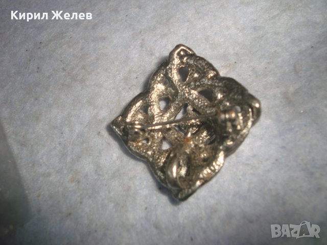 КРАСИВА РОМБОИДНА ПОСРЕБРЕНА АЖУРНА КРИСТАЛНА РЕТРО АРТ СКЪПОЦЕННА БРОШКА 14351, снимка 5 - Други - 37788770