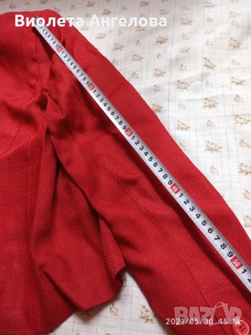 Червено ленено сако, снимка 14 - Сака - 25854578