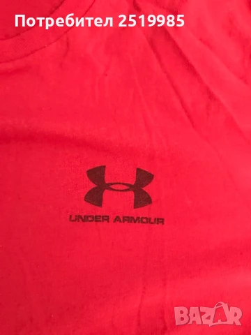 Червена тениска Under Armour, снимка 3 - Тениски - 50530493
