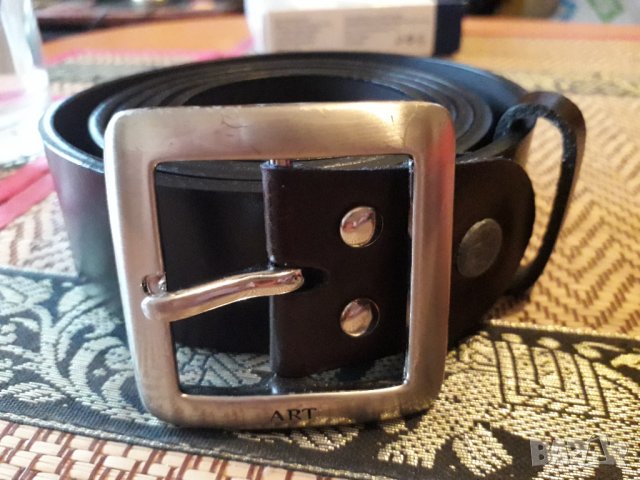 Мъжки кожен колан Art тъмнокафяв 110-120 см, снимка 2 - Колани - 33680845