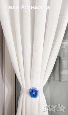 Немски пердета с подарък ленти с цветя, снимка 2 - Пердета и завеси - 50719266