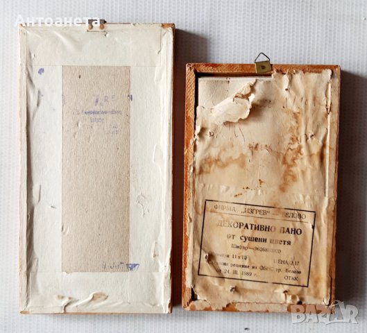 Две стари декоративни пана от изсушени цвета, снимка 2 - Декорация за дома - 40248359