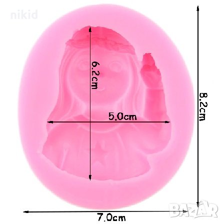 Мъж религиозен християнско семейство с венец силиконов молд форма фондан шоколад гипс смола, снимка 2 - Форми - 32227859