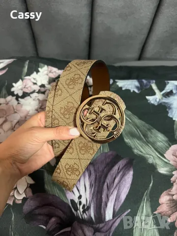 Нов дамски двустранен кожен колан Guess