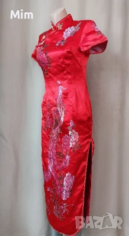 Xinxuan M Традиционна ,ориенталска,червена,бродирана рокля, снимка 9 - Рокли - 50510888