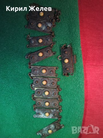 СТАРА БРОНЗОВА ВЪЗРОЖДЕНСКА ГРИВНА с КАМЪНИ 14206, снимка 3 - Антикварни и старинни предмети - 29604829