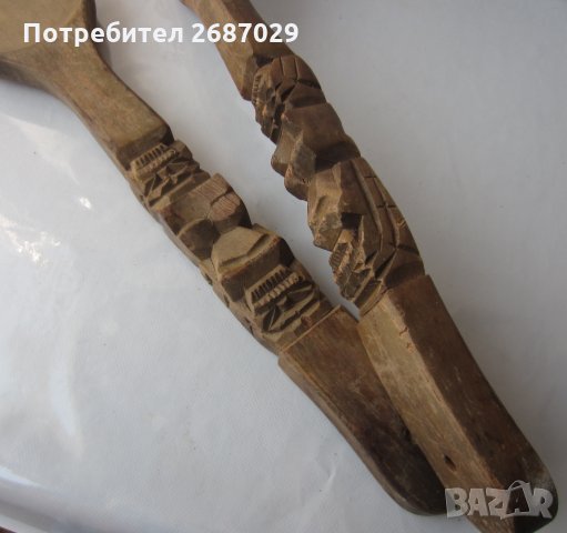 2 броя големи дървени вилица и лъжица х 53 см, снимка 10 - Антикварни и старинни предмети - 33662499