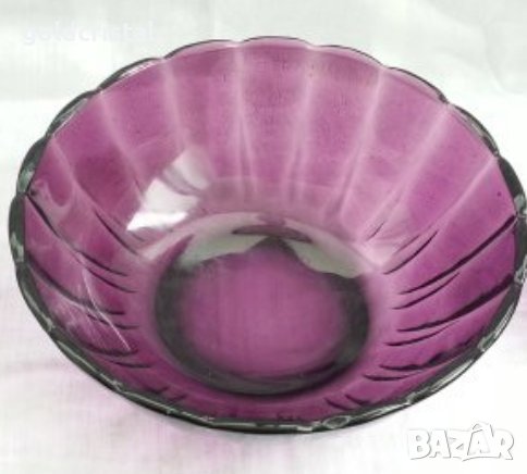 Ретро стъклена купа фруктиера цветно стъкло , снимка 2 - Антикварни и старинни предмети - 43939691