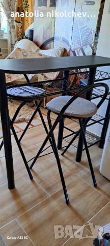 Бар маса с два  стола, снимка 3 - Маси - 53160424
