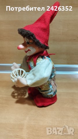Стара играчка, клоун, с ключ за навиване, 1980-те год., снимка 2 - Колекции - 37203768