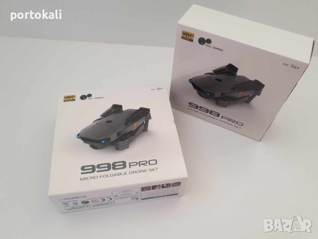 НОВ! Дрон 998 Pro смарт HD мини дрон с DUAL 4K камери WiFi връзка, снимка 4 - Друга електроника - 43378863