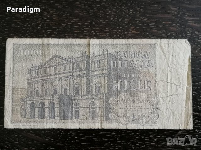 Банкнота - Италия - 1000 лири | 1969г., снимка 2 - Нумизматика и бонистика - 32294688