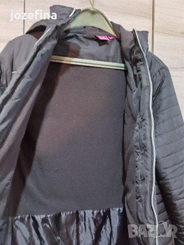 Зимно яке унисекс с качулка черно със светлоотразителни лентички, снимка 5 - Якета - 43329488