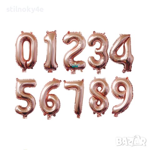 Фолиеви балони цифри-72см. ИЛИ 35см. Фолиев балон цифра в розово злато цвят Балон цифра-от 0 до 9, снимка 1