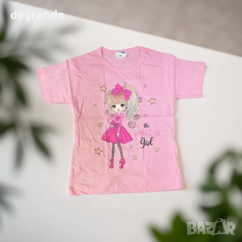 Розова сладурска тениска с момиченце