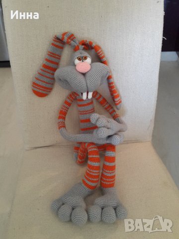 Плетена играчка Заек-Крези КЕКС, Ръчно изработена, Перфектен подарък, снимка 1