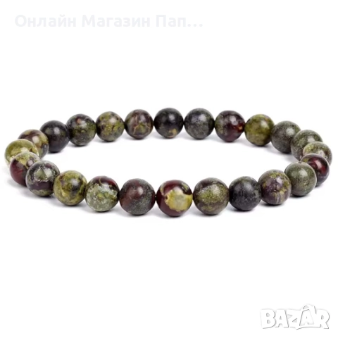 Гривна от Камък Драконова Кръв – естествени мъниста 8мм, 19см