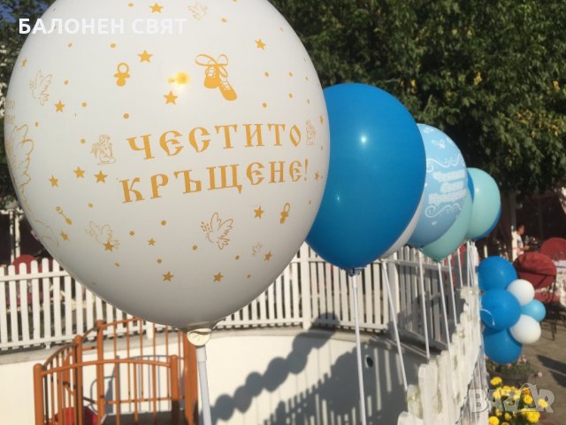 Намаление - 35 % Балони ЧЕСТИТО КРЪЩЕНЕ, декорации, ХЕЛИЙ, бърза доставка, снимка 1