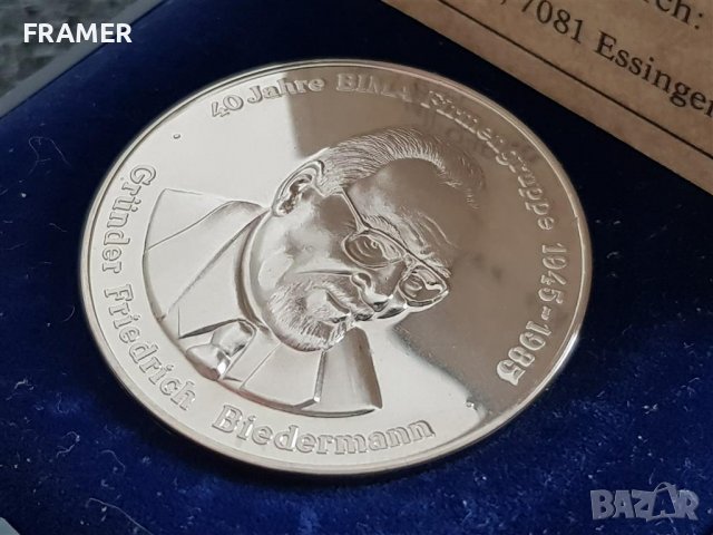1000 ‰ Сребро Немски медал плакет Oz унция рядка монета, снимка 2 - Нумизматика и бонистика - 36708320