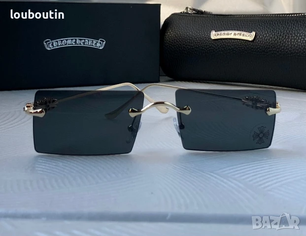 CHROME HEARTS мъжки слънчеви очила правоъгълни, снимка 3 - Слънчеви и диоптрични очила - 50741455