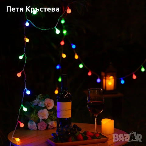 Соларно коледно LED осветление, 60 броя, 6 метра, снимка 13 - Лед осветление - 52353781