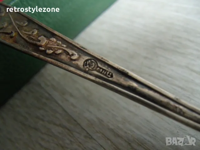 № 7942 комплект - 6 броя стари руски чаени лъжички  - мелхиор, снимка 3 - Други ценни предмети - 49521310