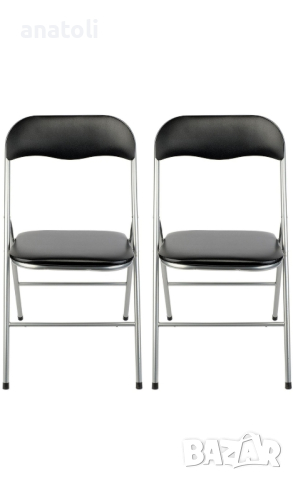 Комплект 6 стола згаваеми еко кожа Черен  от германия, снимка 7 - Столове - 44934311