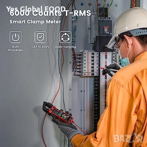 KAIWEETS токови клещи True RMS 6000 counts Auto-Ranging, снимка 2 - Други инструменти - 53021229