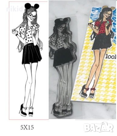 Право момиче тесен силиконов гумен печат декор бисквитки фондан Scrapbooking