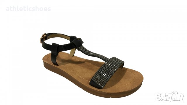 Дамски сандали на равна подметка с камъни, снимка 3 - Сандали - 37256283