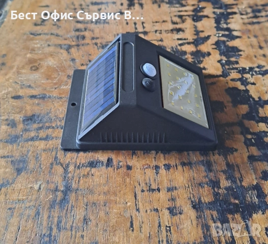 лампа соларна LED черна със сензор за движение, за закачане на стена, снимка 5 - Соларни лампи - 53141344