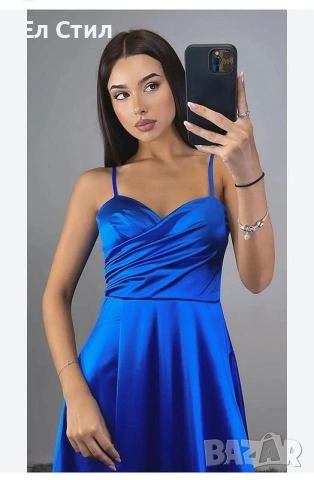 📌Официална сатенена рокля 95% сатен  5% ликра Производител: Италия Хс С  М  Л  35 евро Еконт, снимка 3 - Рокли - 53472223