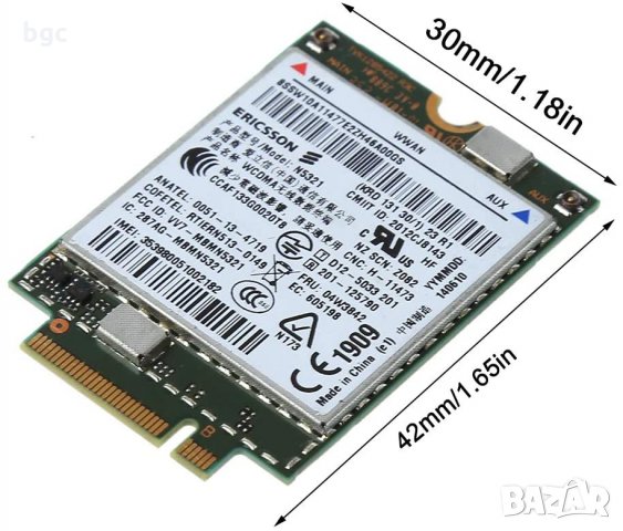 НОВА 4G LTE Карта Lenovo T540 T431s T540p X1C X240 X240S X230s T440 T440p 431S 04W3842 N5321GW , снимка 4 - Части за лаптопи - 32683148