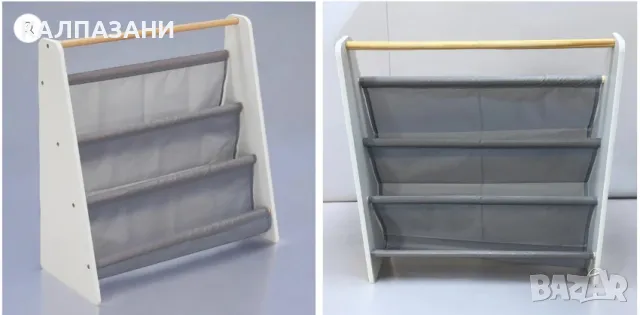 Преносима Детска Етажерка за Книги , за Детска Стая, Бяло, Сиво TF6932, снимка 4 - Мебели за детската стая - 47716945