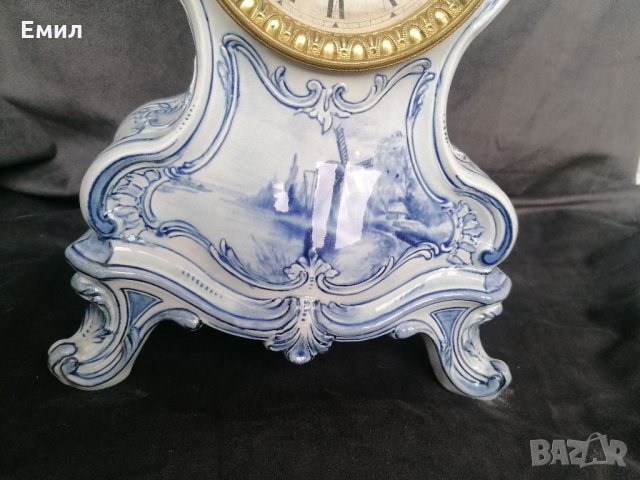 Антикварен порцеланов настолен часовник будилник , снимка 3 - Колекции - 34683754