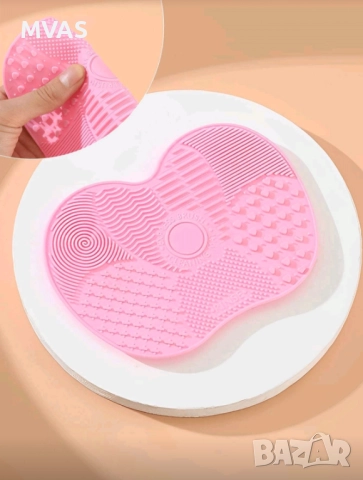 Нова розова силиконова подложка за миене на четки, снимка 2 - Други - 52777754
