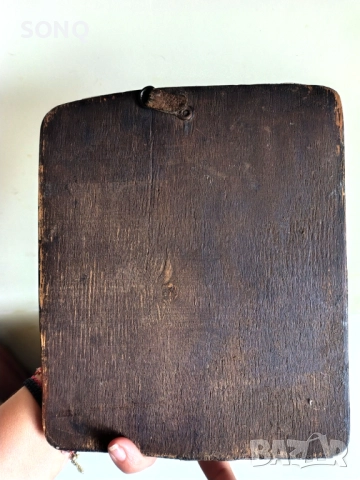 Прекрасна Много Стара Дървена Икона - Свети Мина, снимка 6 - Икони - 52125458