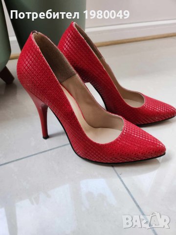 Червени обувки - номер 37, снимка 2 - Дамски елегантни обувки - 42995318