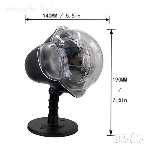 Лазерен прожектор Mercado Trade, Червени и зелени светлини, снимка 7 - Декорация за дома - 52226810