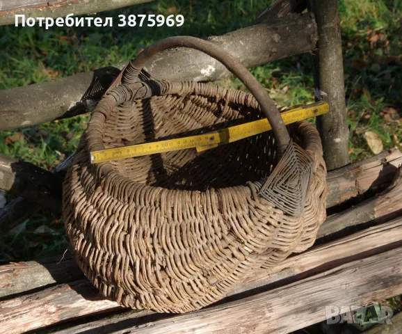 Стари плетени кошници и плетен кош, снимка 7 - Антикварни и старинни предмети - 49842297