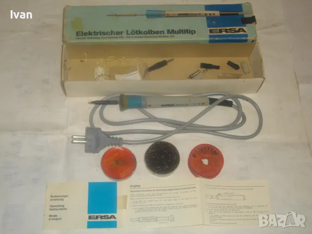 ПРОФЕСИОНАЛЕН ЕЛЕКТРИЧЕСКИ ПОЯЛНИК ЗА МИКРОЕЛЕКТРОНИКА 8 вата ERSA Multitip 230 Пълен комплект , снимка 2 - Поялници и запояване - 47977873