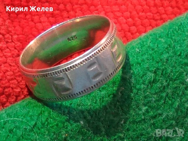 СТИЛНО ОРНАМЕНТИРАНА ВИНТИДЖ АРТ СРЕБЪРНА ХАЛКА ПРЪСТЕН СРЕБРО 925 ФИНА МАЙСТОРСКА РАБОТА 44744