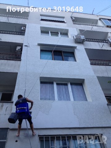 Алпинисти Варна - 8см с EPS/Стиропор и бяла минерална мазилка по алпийски способ на въжета , снимка 3 - Други ремонти - 32259428